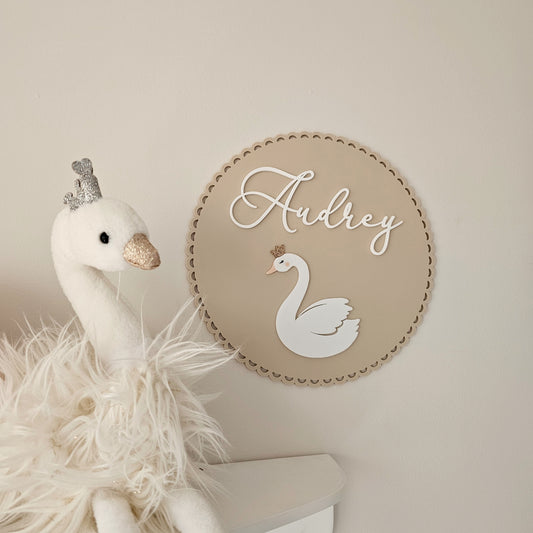 Scalloped Luxe Swan Sign