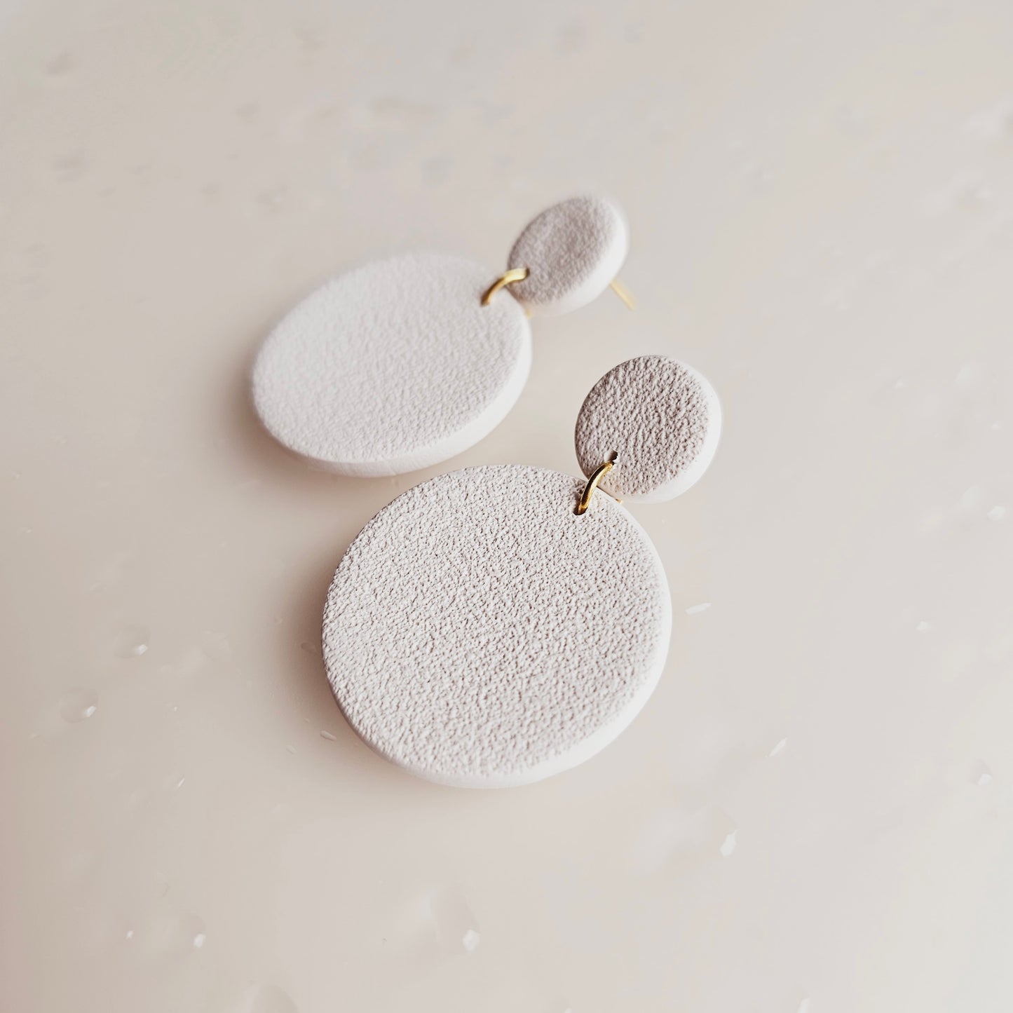 Audrey | Circle statement earrings | Textured earrings | Concrete earrings | Lightweight earrings | Neutral toned earrings